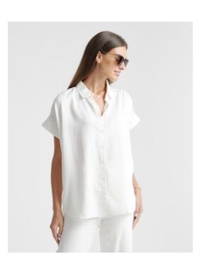 Quince Vintage Wash Tencel Camp Shirt Short-Sleeve Button-Down